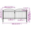 vidaXL Portillon double porte avec dessus arqu&eacute; Acier 400x200 cm Noir