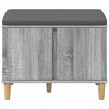 vidaXL Banc d'entr&eacute;e avec coussin Gris Sonoma 60 x 38 x 46 cm