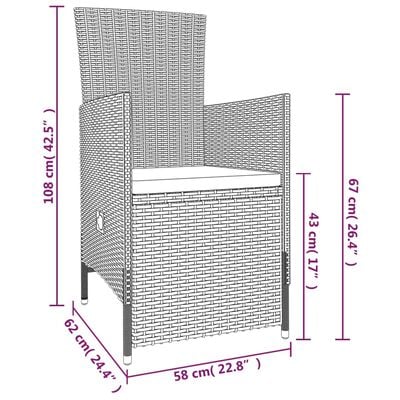 vidaXL Ensemble de salle à manger de jardin avec coussins 9 pcs Beige