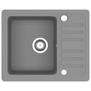 vidaXL &Eacute;vier de cuisine en granit Bac unique Gris