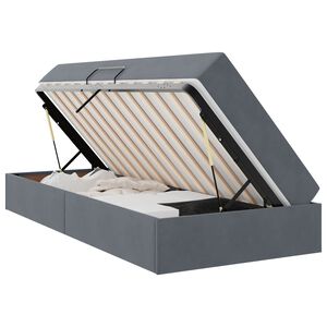 vidaXL Lit avec rangement et matelas Gris fonc&eacute; 90 x 200 cm Velours