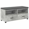 vidaXL Banc d'entr&eacute;e avec coussin Gris b&eacute;ton 100 x 38 x 46 cm