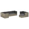 vidaXL Salon de jardin 8 pcs avec coussins Gris R&eacute;sine tress&eacute;e