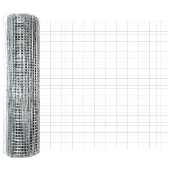 vidaXL Cl&ocirc;ture en fil soud&eacute; Argent 0.4 x 10 m