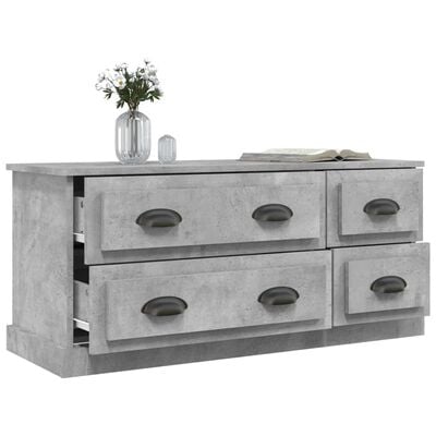 vidaXL Meuble TV gris béton 100x35,5x45 cm bois d'ingénierie