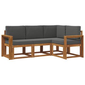 vidaXL Ensemble de canap&eacute;s d'ext&eacute;rieur 4 pc Naturel et Anthracite