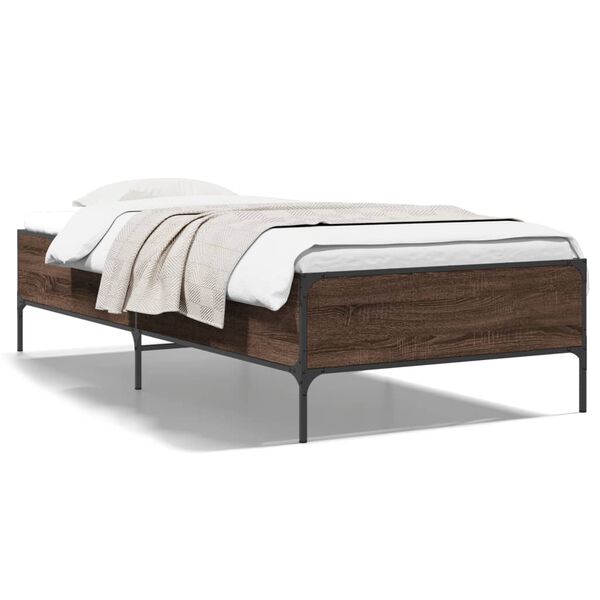 vidaXL Cadre de lit sans matelas ch&ecirc;ne marron 75x190 cm