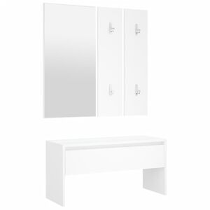 vidaXL Ensemble de meubles de couloir Blanc Bois d'ing&eacute;nierie