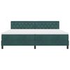 vidaXL Lit &agrave; ressort LED avec matelas Vert fonc&eacute; 200 x 200 cm Velours