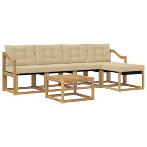 vidaXL Ensemble de canap&eacute;s d'ext&eacute;rieur 6 pc Blanc et Beige