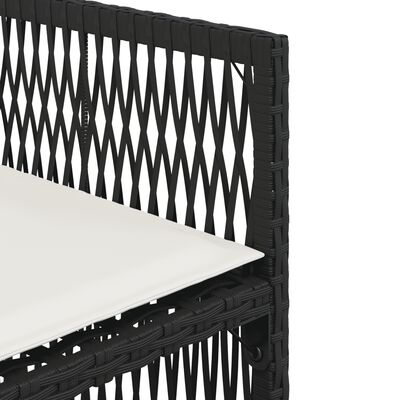 vidaXL Ensemble à manger de jardin coussins 5pcs Noir Résine tressée