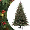 vidaXL Sapin de No&euml;l artificiel Vert 210 cm PVC, m&eacute;tal et plastique