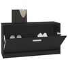 vidaXL Banc &agrave; chaussures Noir 80x24x45 cm Bois d'ing&eacute;nierie