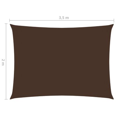vidaXL Voile de parasol Tissu Oxford rectangulaire 2x3,5 m Marron