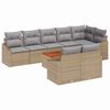 vidaXL Ensemble de canap&eacute; de jardin 9 pc Beige polyrotin