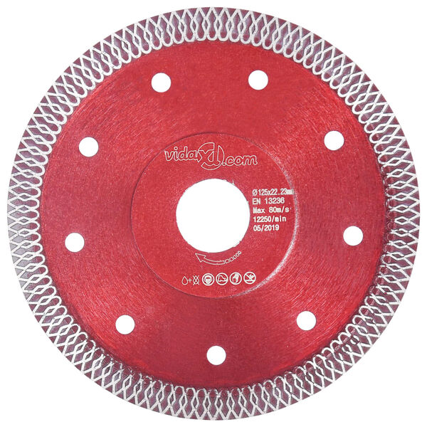 vidaXL Disque de coupe diamant&eacute; avec trous Acier 125 mm