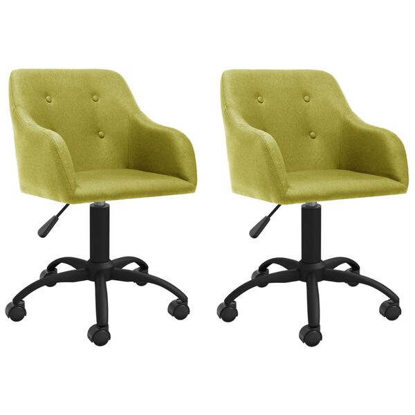 vidaXL Chaises pivotantes &agrave; manger lot de 2 vert tissu