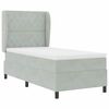vidaXL Lit &agrave; ressorts avec matelas Gris clair 200 x 100 cm Velours
