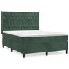 vidaXL Sommier &agrave; lattes de lit et matelas Vert fonc&eacute; 140x190cm Velours