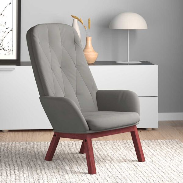 vidaXL Chaise de relaxation Gris clair Velours