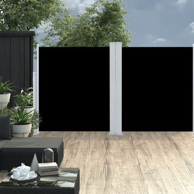 vidaXL Auvent latéral rétractable Noir 140 x 600 cm