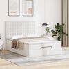 VidaXL Cadre de lit ottoman avec matelas blanc 140x200 cm similicuir