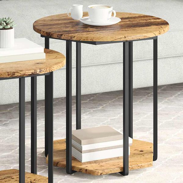 vidaXL Ensemble de tables d'appoint 2 pcs Bois ancien et noir