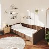 vidaXL Lit avec matelas et &eacute;clairage USB Marron fonc&eacute; Tissu 90x200 cm