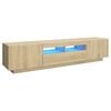vidaXL Meuble TV avec lumi&egrave;res LED Ch&ecirc;ne sonoma 180x35x40 cm