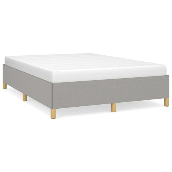 vidaXL Cadre de lit sans matelas gris clair 135x190 cm tissu