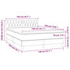 vidaXL Sommier &agrave; lattes de lit avec matelas Gris clair 140x190cm Tissu