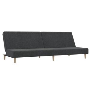 vidaXL Canap&eacute;-lit &agrave; 2 places gris fonc&eacute; tissu