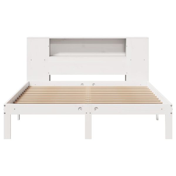 vidaXL Lit biblioth&egrave;que sans matelas blanc 140x200 cm bois pin massif