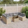 vidaXL Ensemble de canap&eacute; de jardin 10 pcs Beige Poly Rattan