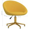 vidaXL Chaises &agrave; manger lot de 4 jaune velours
