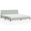 vidaXL Lit avec matelas Hanko gris clair 200x200 cm velours