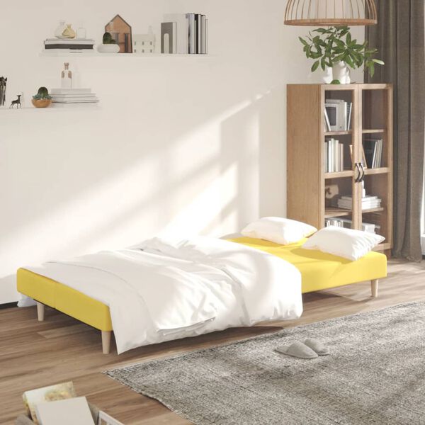 vidaXL Canap&eacute;-lit &agrave; 2 places Jaune Tissu