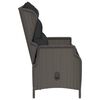 vidaXL Banc de Jardin &agrave; 2 Places avec Coussins Noir R&eacute;sine Tress&eacute;e