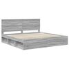 vidaXL Cadre de lit Gris Sonoma 200 x 200 cm Bois de pin massif