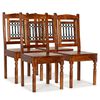 vidaXL Chaises &agrave; manger lot de 4 bois massif classique