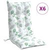 vidaXL Coussins de chaise &agrave; dossier haut lot de 6 mod&egrave;le de feuille