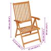 vidaXL Chaises de jardin lot de 4 avec coussins bleu royal Bois teck