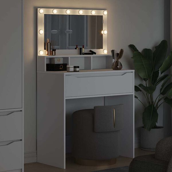vidaXL Tables de maquillage pour chambre Blanc 80 x 39,6 x 135 cm