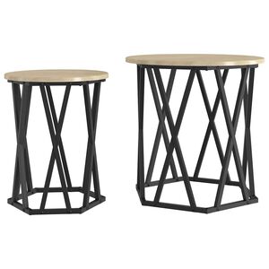 vidaXL Table basse 2 pc Ch&ecirc;ne Sonoma 50 x 50 x 50 cm