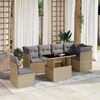 vidaXL Salon de jardin avec coussins 7 pcs beige r&eacute;sine tress&eacute;e