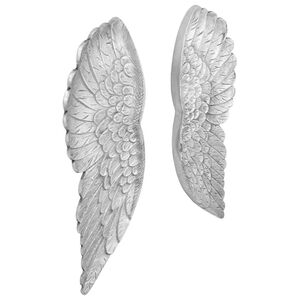 vidaXL Sculpture d'ailes Argent 17 x 5 x 59 cm Aluminium