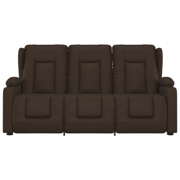 vidaXL Fauteuil inclinable porte-gobelets 3 places marron similicuir