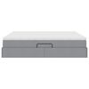 vidaXL Lit avec rangement et matelas Gris clair 200 x 200 cm Polyester