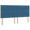 vidaXL Lit avec rangement et LED Bleu fonc&eacute; 200 x 200 cm Velours