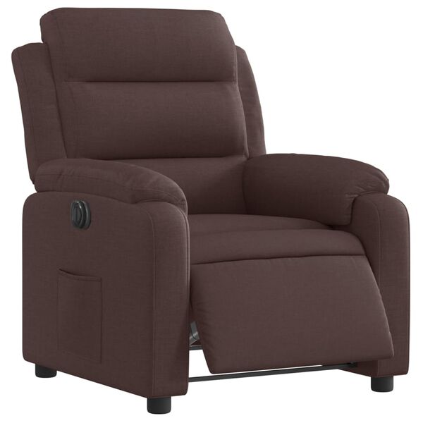 vidaXL Fauteuil inclinable &eacute;lectrique Marron fonc&eacute; Tissu